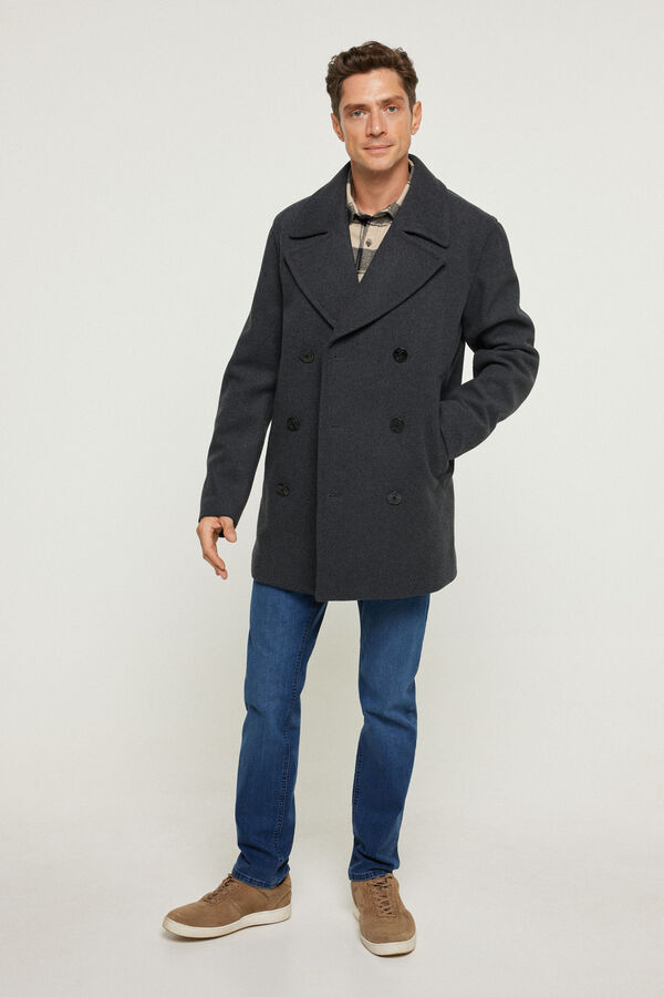 WOOL BLEND DOUBLE-BREASTED COAT