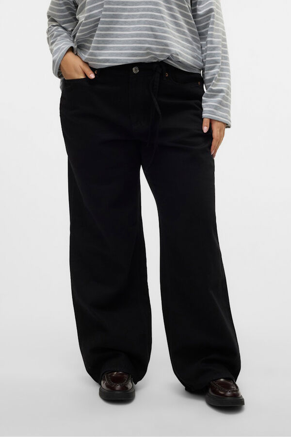 Vero Moda Curve Vaquero ancho talla grande Negro