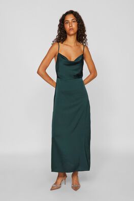 Vestido midi satinado de fiesta