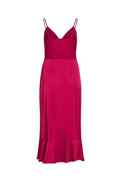 Vila Vestido midi acetinado de festa