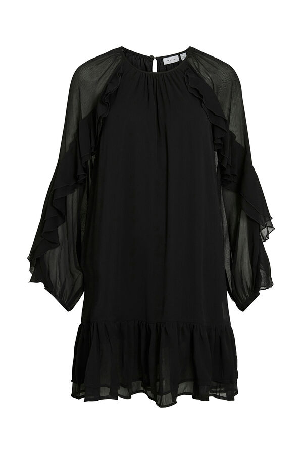 Vila Vestido curto com babados Preto