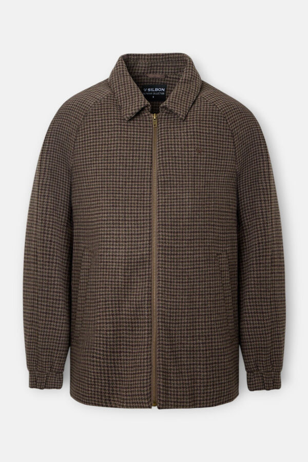 Silbon Cazadora pata de gallo Marr&oacute;n