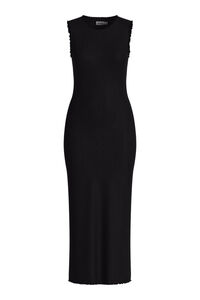 Vila Vestido midi cintado sem mangas