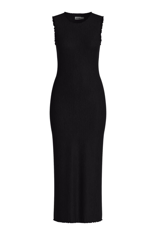 Vila Vestido midi entallado sin margas Negro