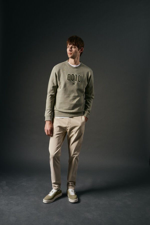 OOTO Sudadera logo bordado Kaki