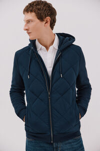 Cortefiel C&aacute;rdigan capucha tejido combinado