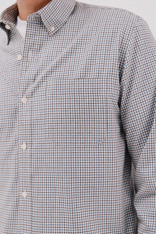 Cortefiel Camisa twill cuadros Azul oscuro