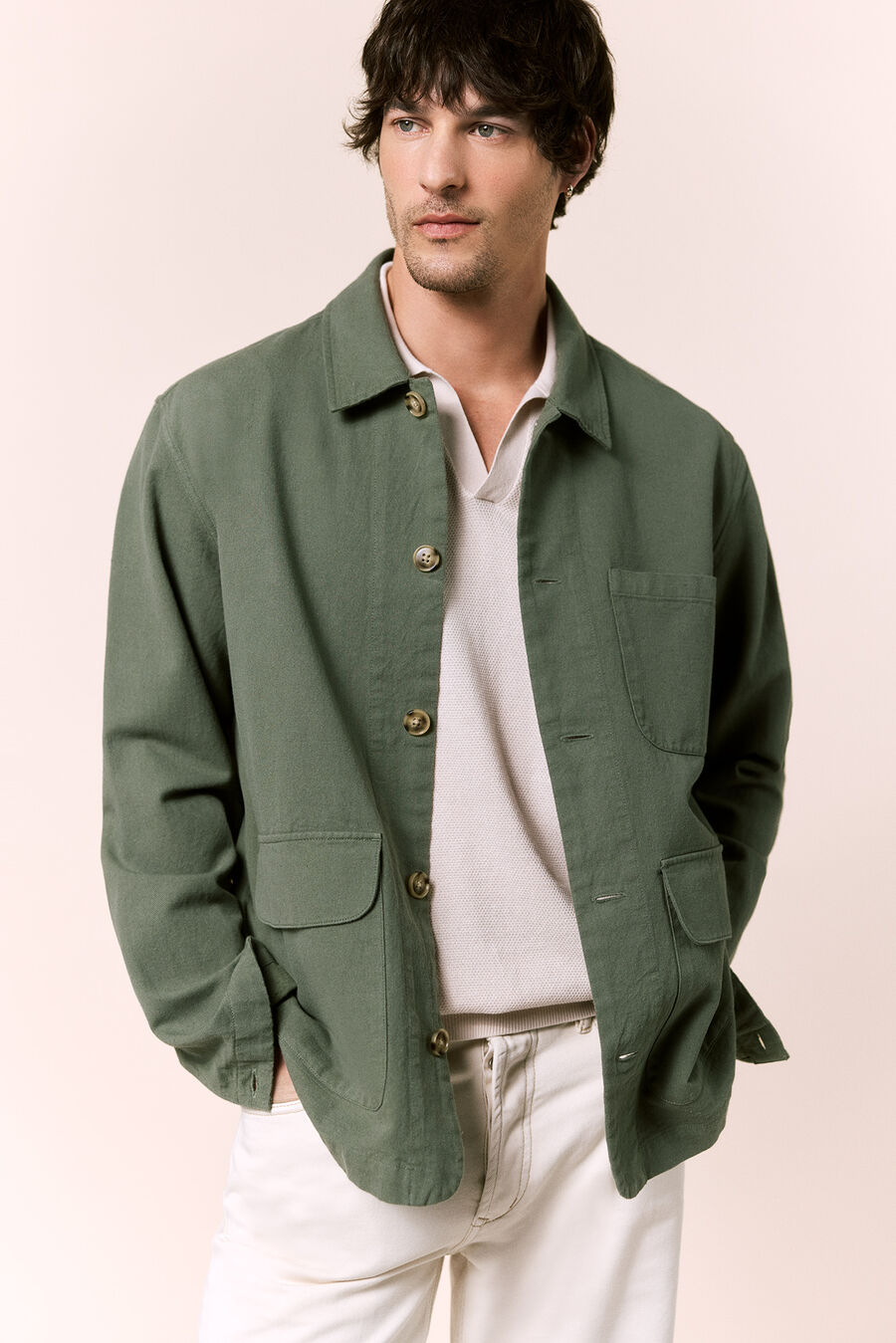 Sobrecamisa algodón lino