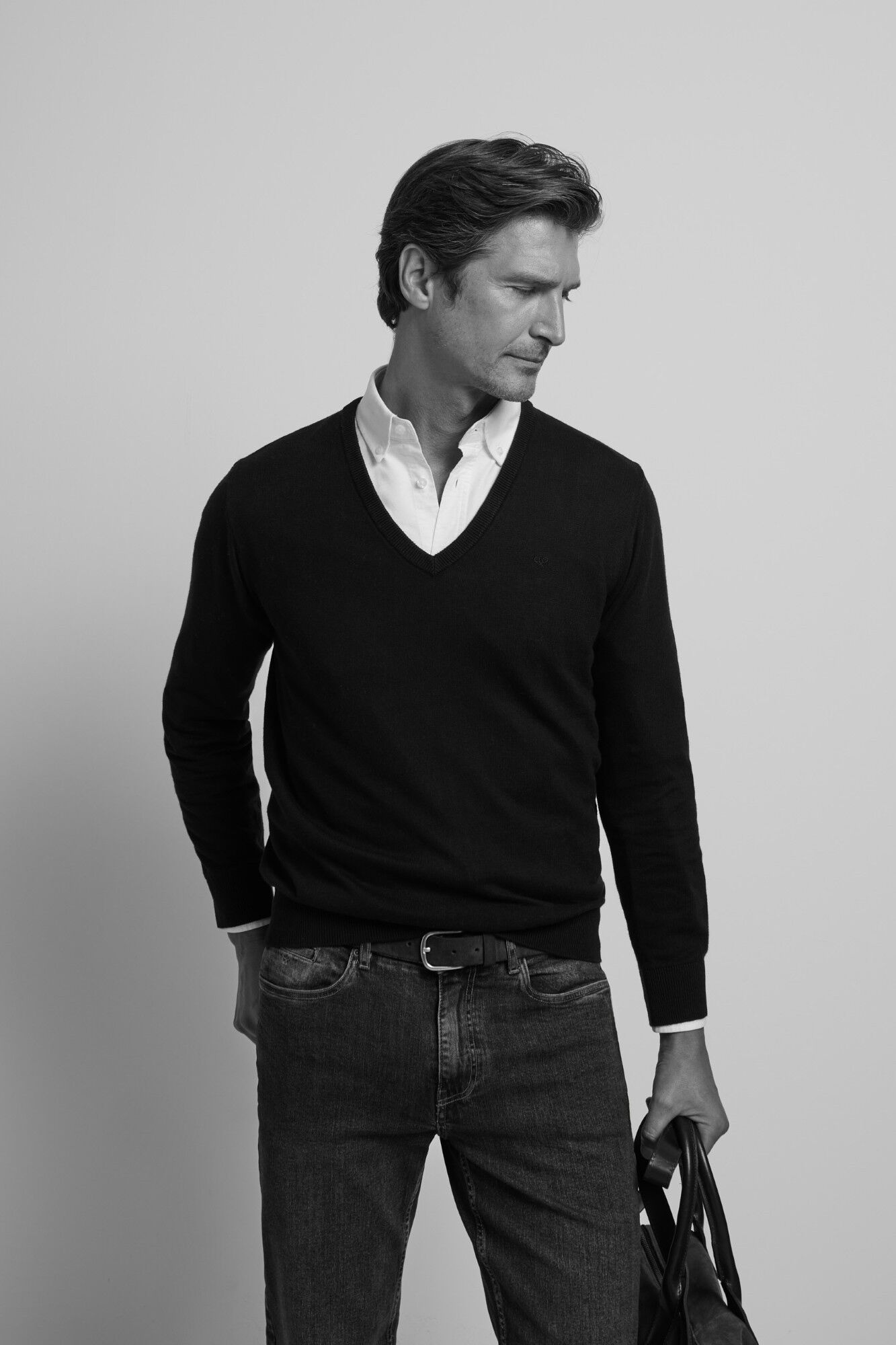 Silbon Jersey cuello pico retro