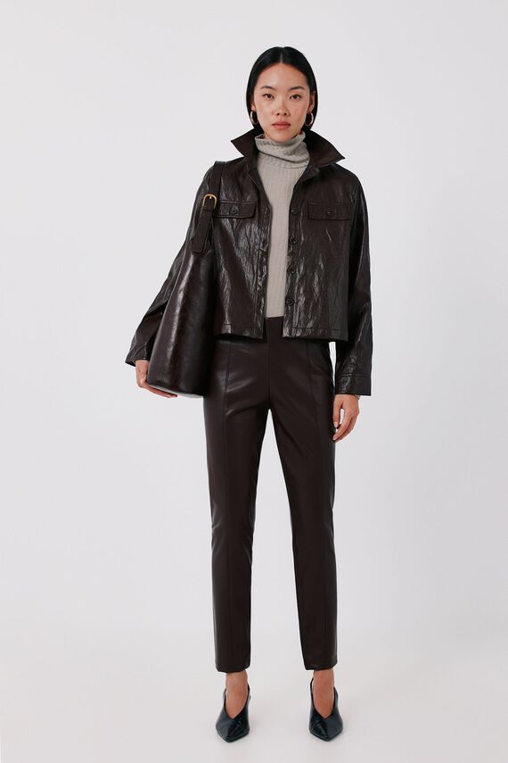 Legging de mujer de polipiel elástica