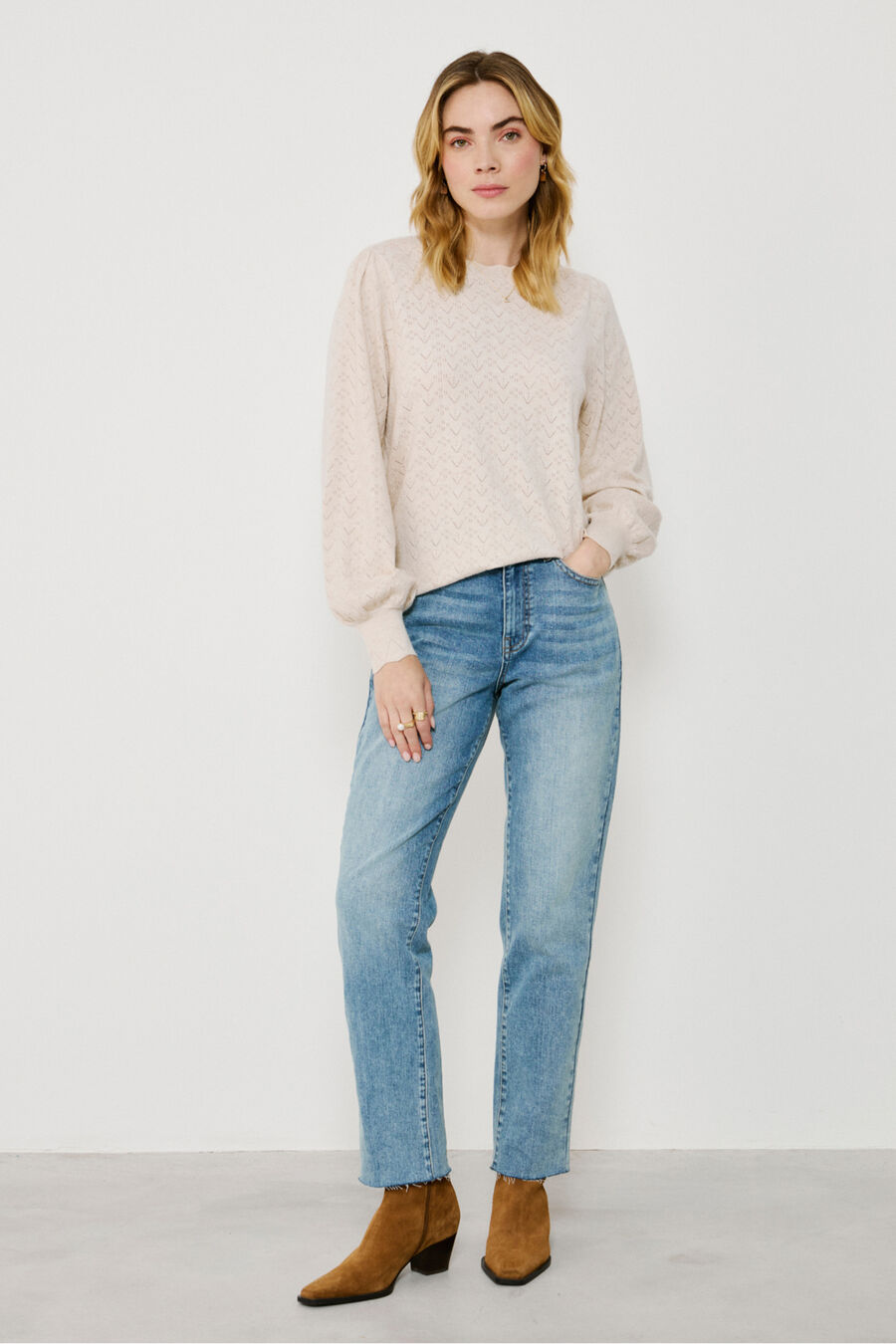 Jersey de punto pointelle