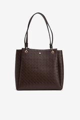 Vilanova Bolso shopper con textura de trama Brown