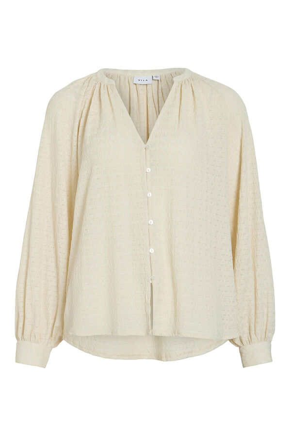 Vila Blusa de manga comprida com gola mao Tostado