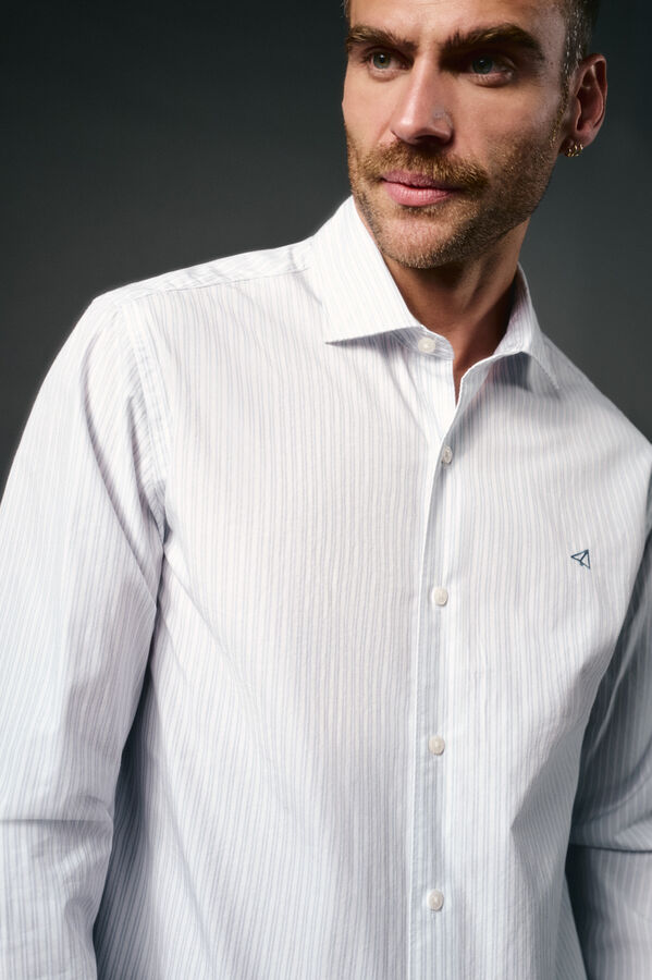 OOTO Camisa rayas popel&iacute;n Blanco