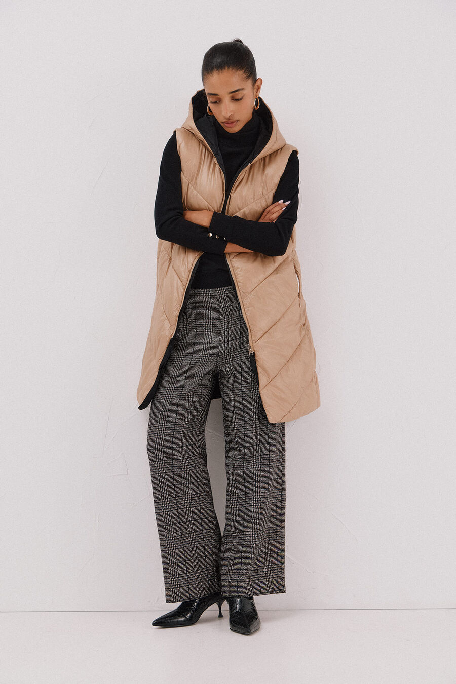 Chaleco largo reversible