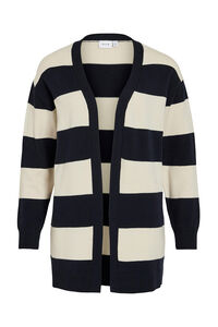 Vila C&aacute;rdigan midi de rayas con viscosa