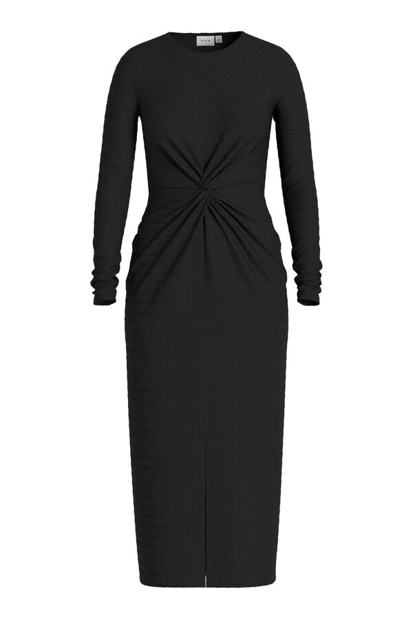Vila Vestido midi manga larga Negro