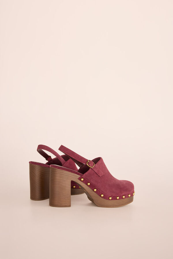 Slowlove Suede heeled split leather Maroon