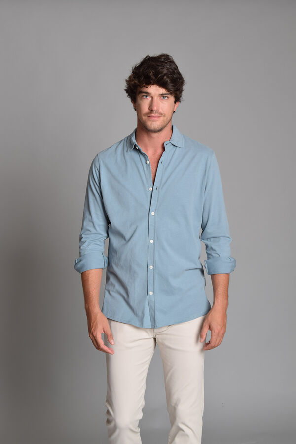 Cloking Camisa Algod&atilde;o Lavada  Azul
