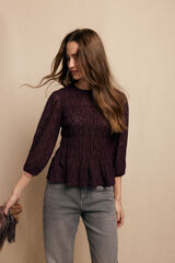 Slowlove Ruched print top Maroon