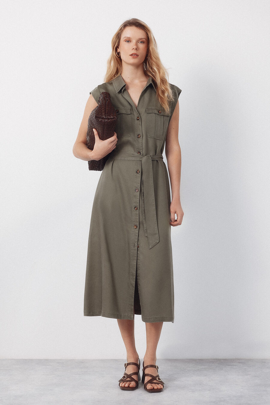 Vestido cargo tencel