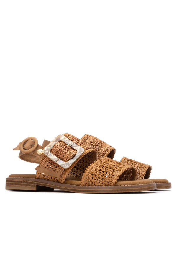 XTI Sandalia pala ancha y pulsera Beige