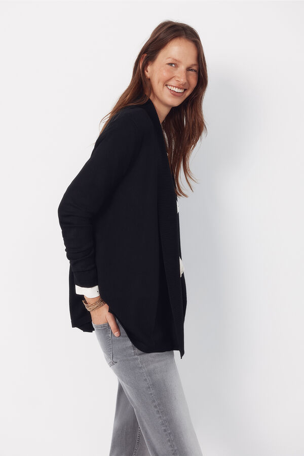 Cortefiel Cardigan with shawl neckline Black