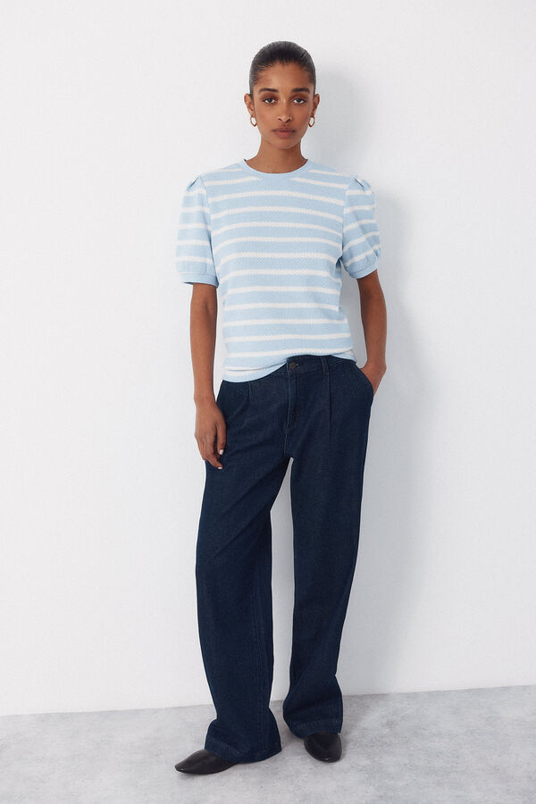 Cortefiel Top estructura rayas Azul