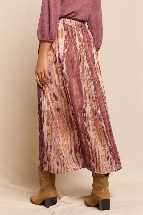 Slowlove Falda midi estampada Brown