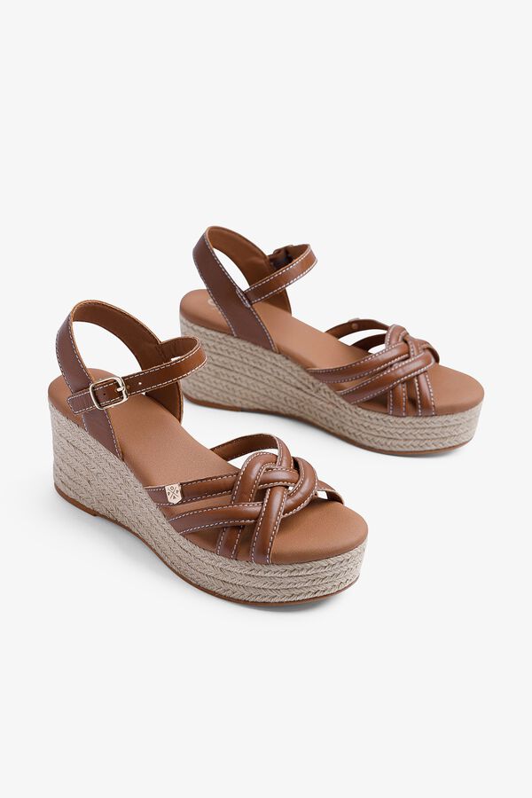 Popa Sandalia cu&ntilde;a baja se&ntilde;ora Marinha Tiras Marr&oacute;n