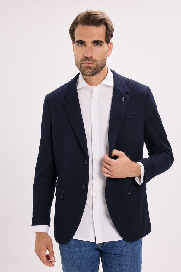Jack & Jones Slim fit jersey-knit blazer Navy