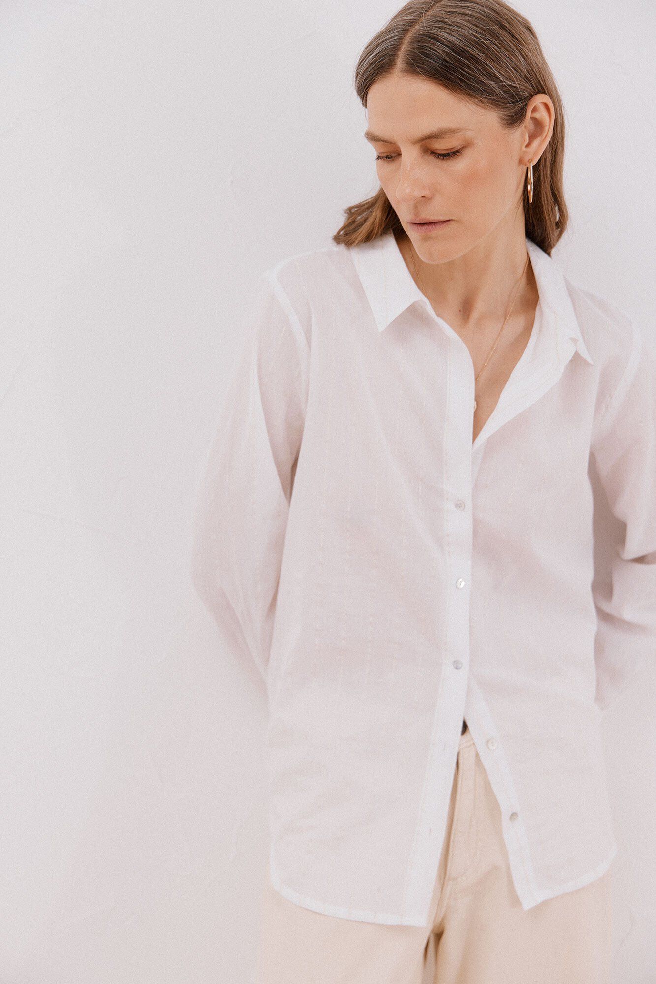 Cortefiel Camisa de algod&atilde;o riscas