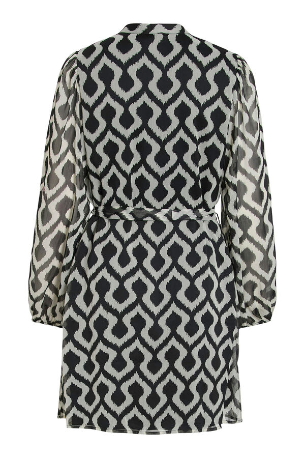 Vila Vestido corto de gasa Estampado gris