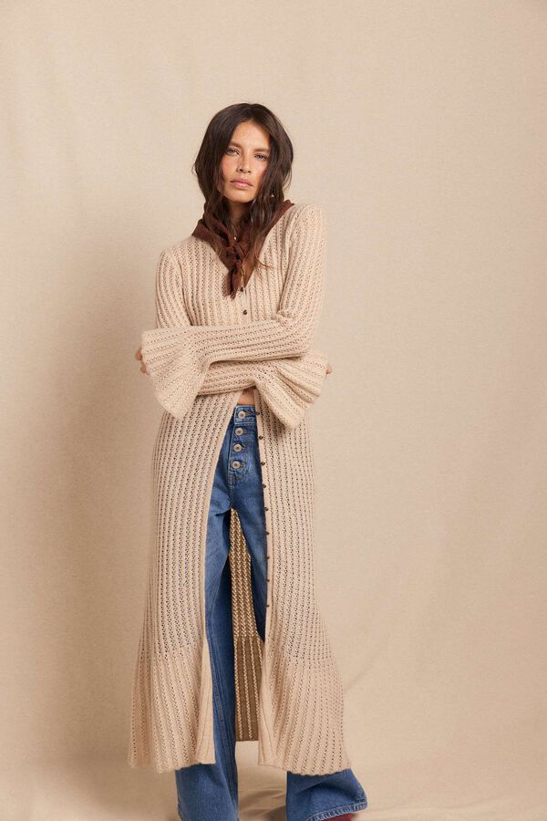 Slowlove Chaqueta larga punto Crudo