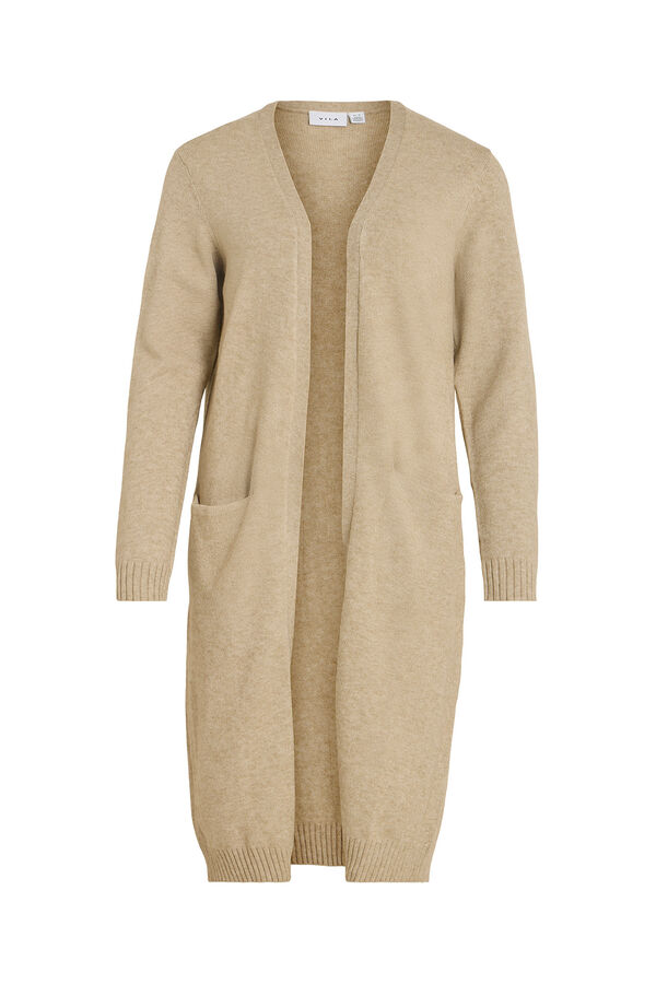 Vila C&aacute;rdigan largo de punto con viscosa Arena