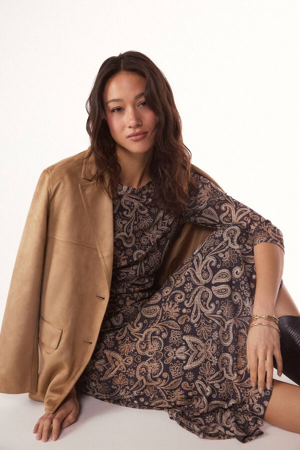 Slowlove Vestido estampado frunce Estampado gris