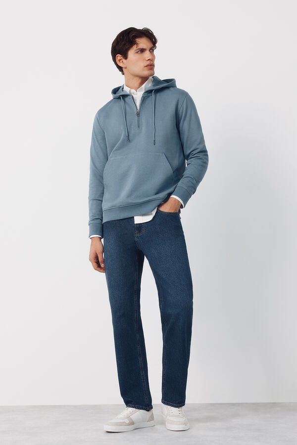 Cortefiel Sudadera con capucha Azul