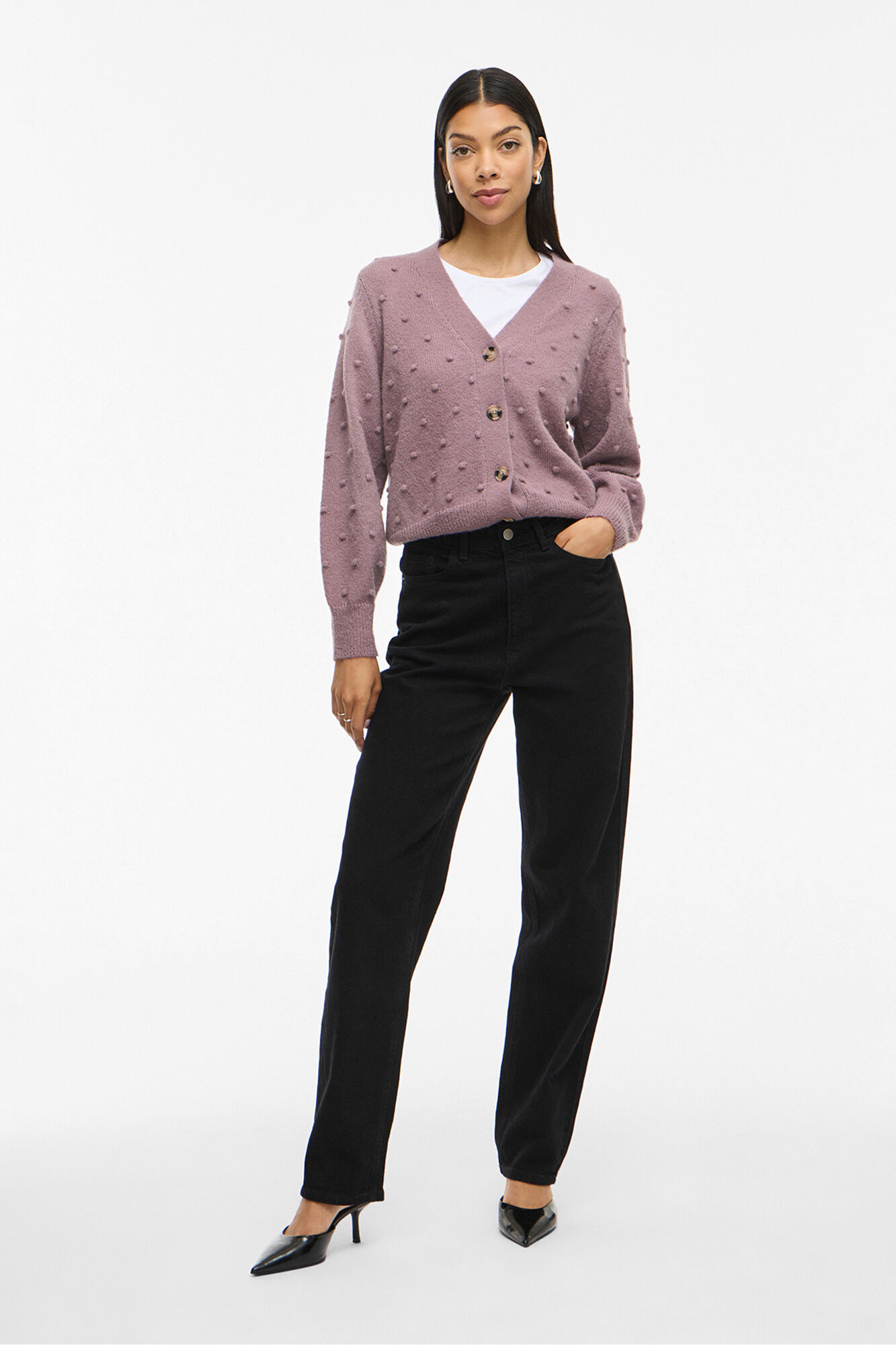 Vila C&aacute;rdigan con perlas de punto