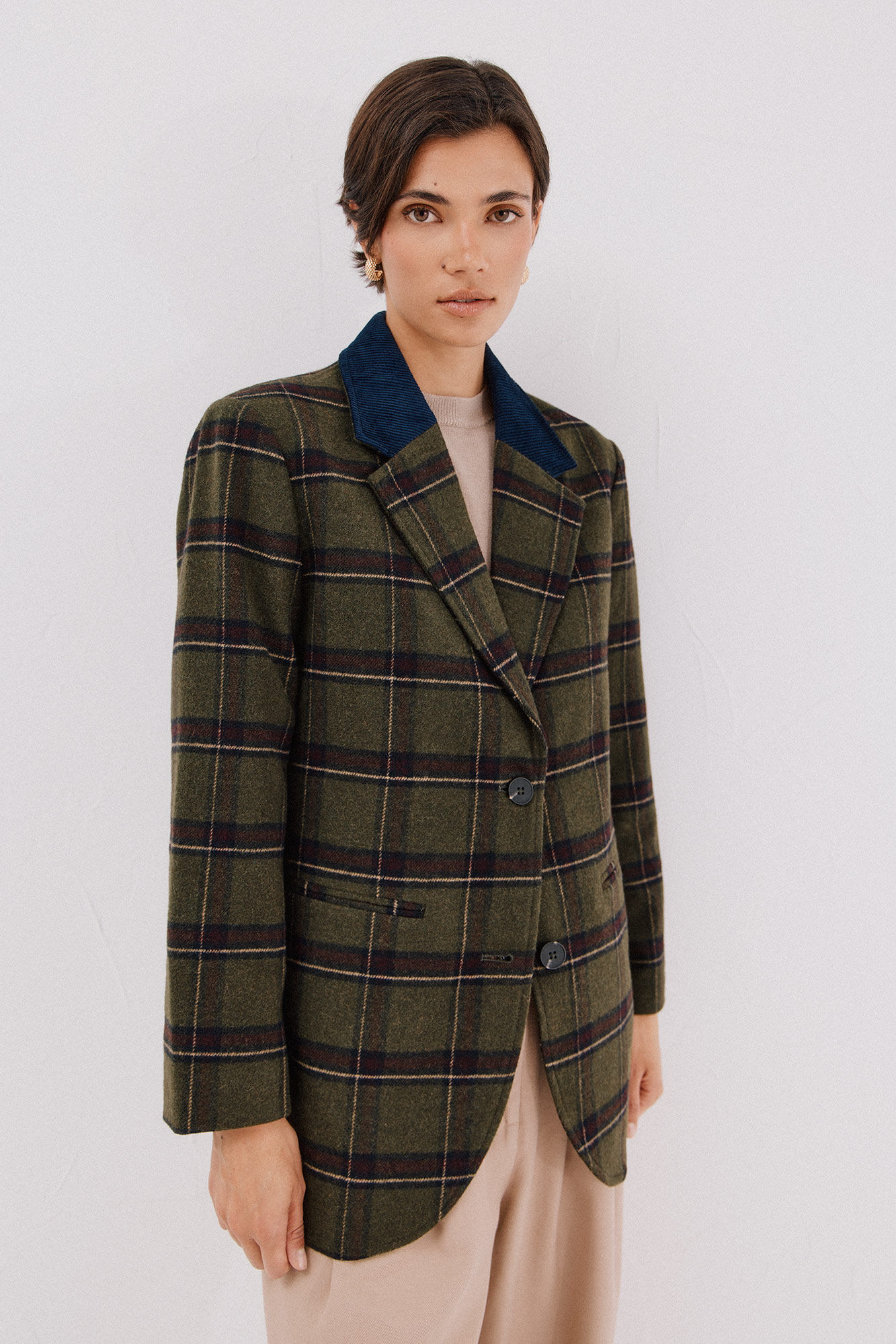 Cortefiel tecido de pano americano