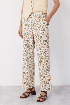 Cortefiel Pantal&oacute;n con lino con botones dorados