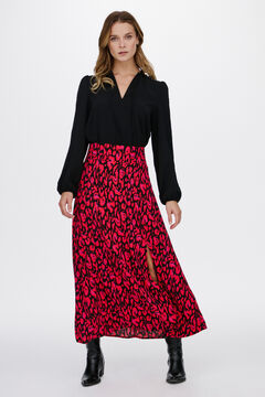 Vila Falda larga estampada Rojo