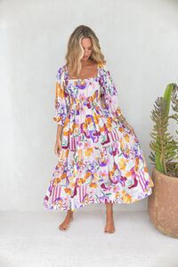 Jaase Vestido midi manga larga