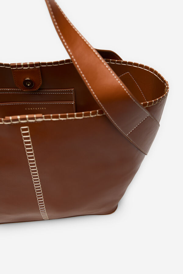 Cortefiel Capazo pespuntes Marrón