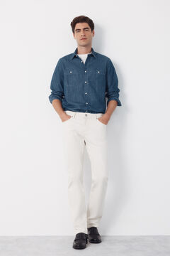 Cortefiel Pantal&oacute;n 5 bolsillos color regular fit