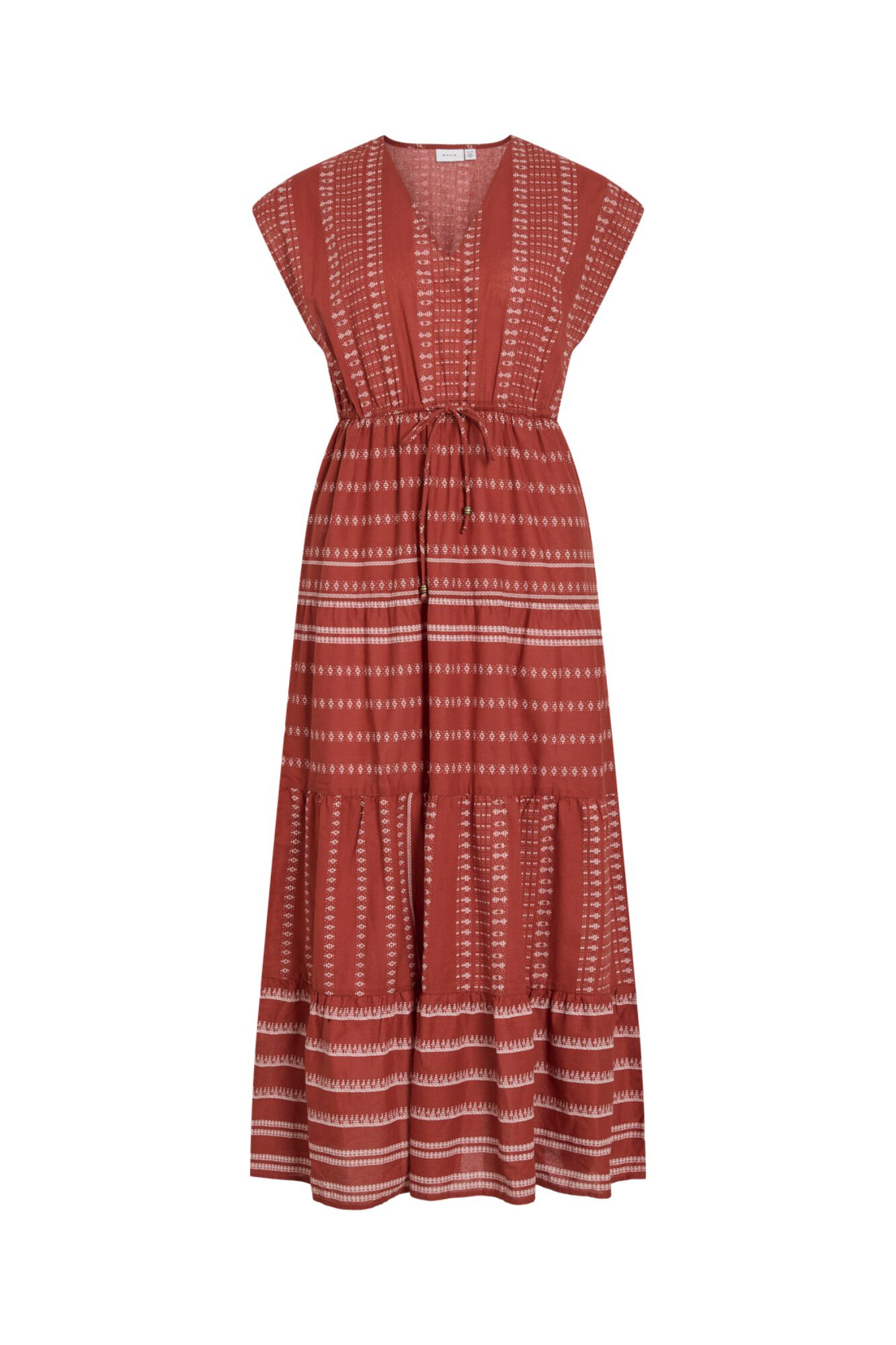 Vila Vestido midi de algod&oacute;n org&aacute;nico con estampado &eacute;tnico