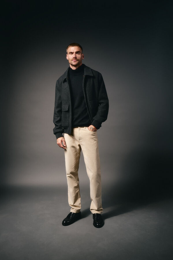 OOTO Pantal&oacute;n 5 bolsillos slim fit pana Beige