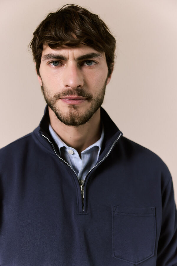 OOTO Sudadera con cuello vespa Azul