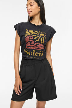 Vila T-shirt vintage estampada