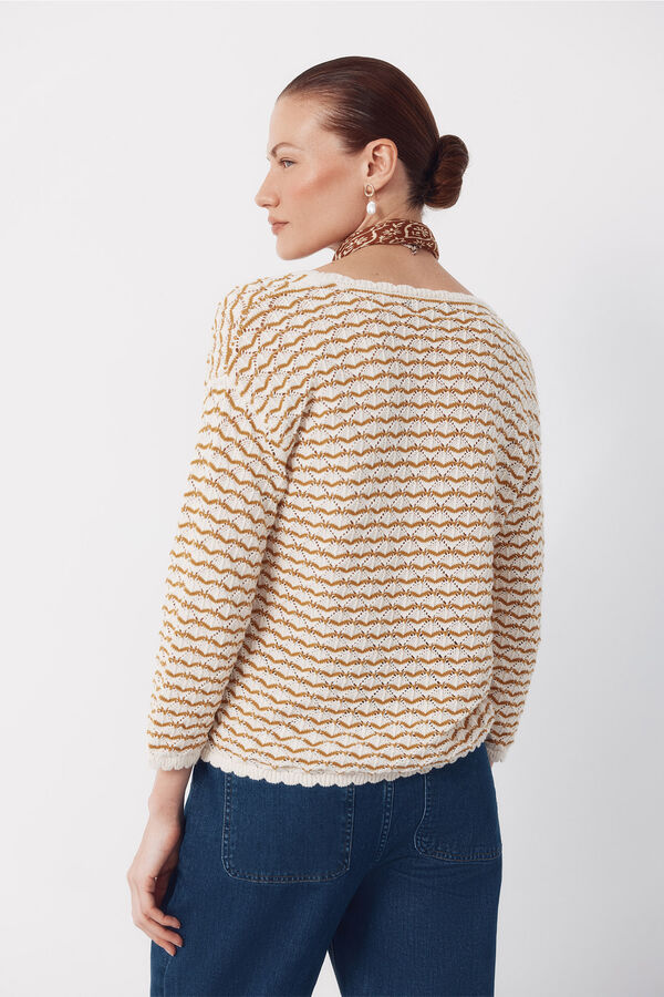 Cortefiel Jersey calados botones Dorado