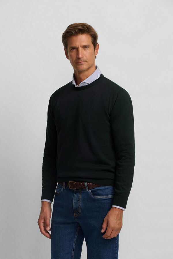 Silbon Camisola retr&ocirc; com estampa de diamantes Verde